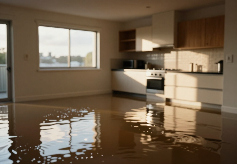 Flooded retail store in Bexley before cleanup